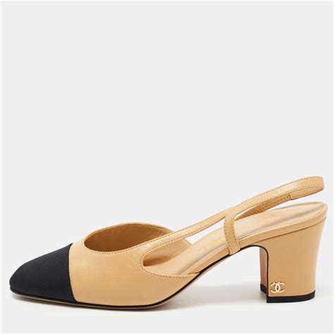 chanel beige canvas shoes